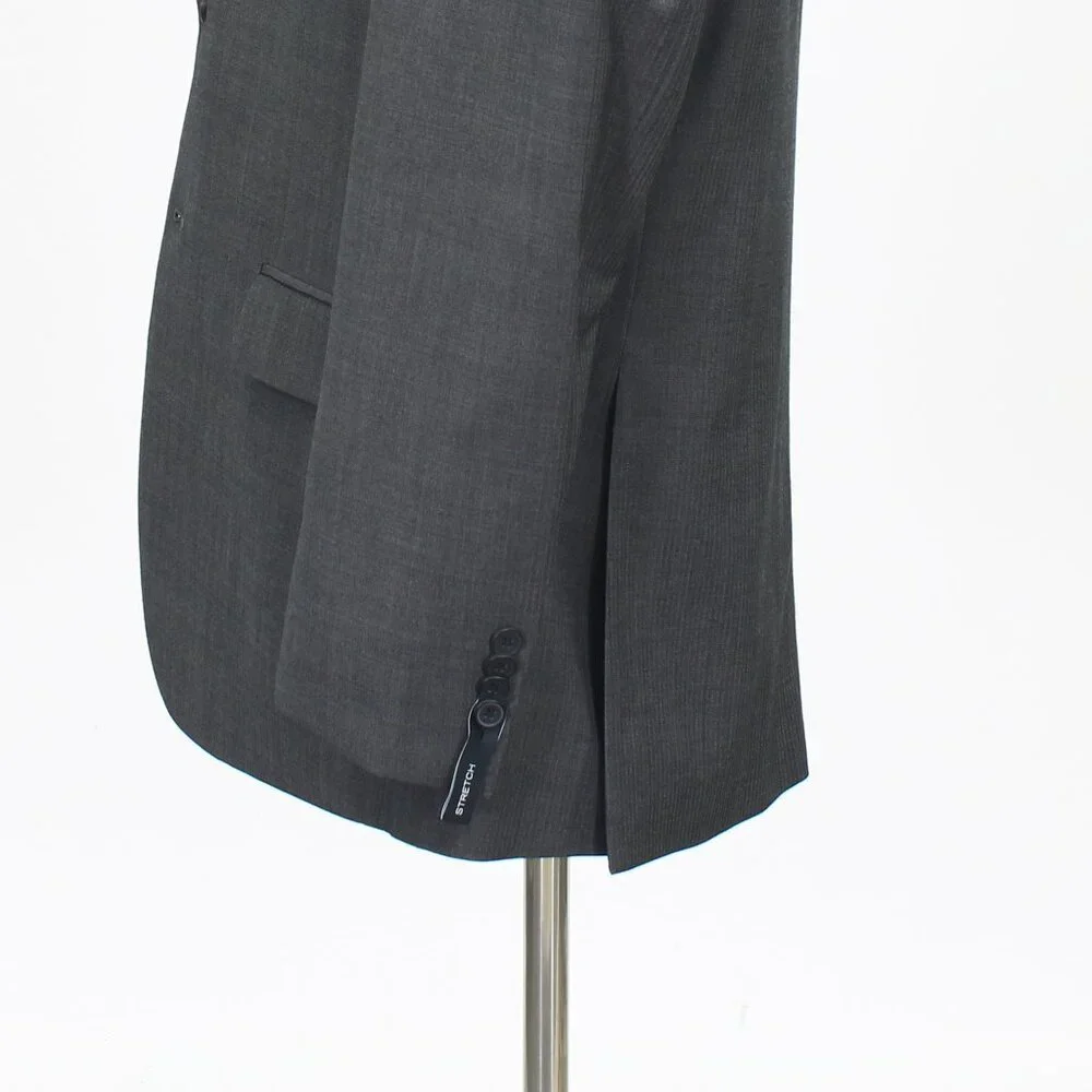 Kenneth Cole 42R Gray Blazer Sport Coat Jacket 2-Button Herringbone Y597